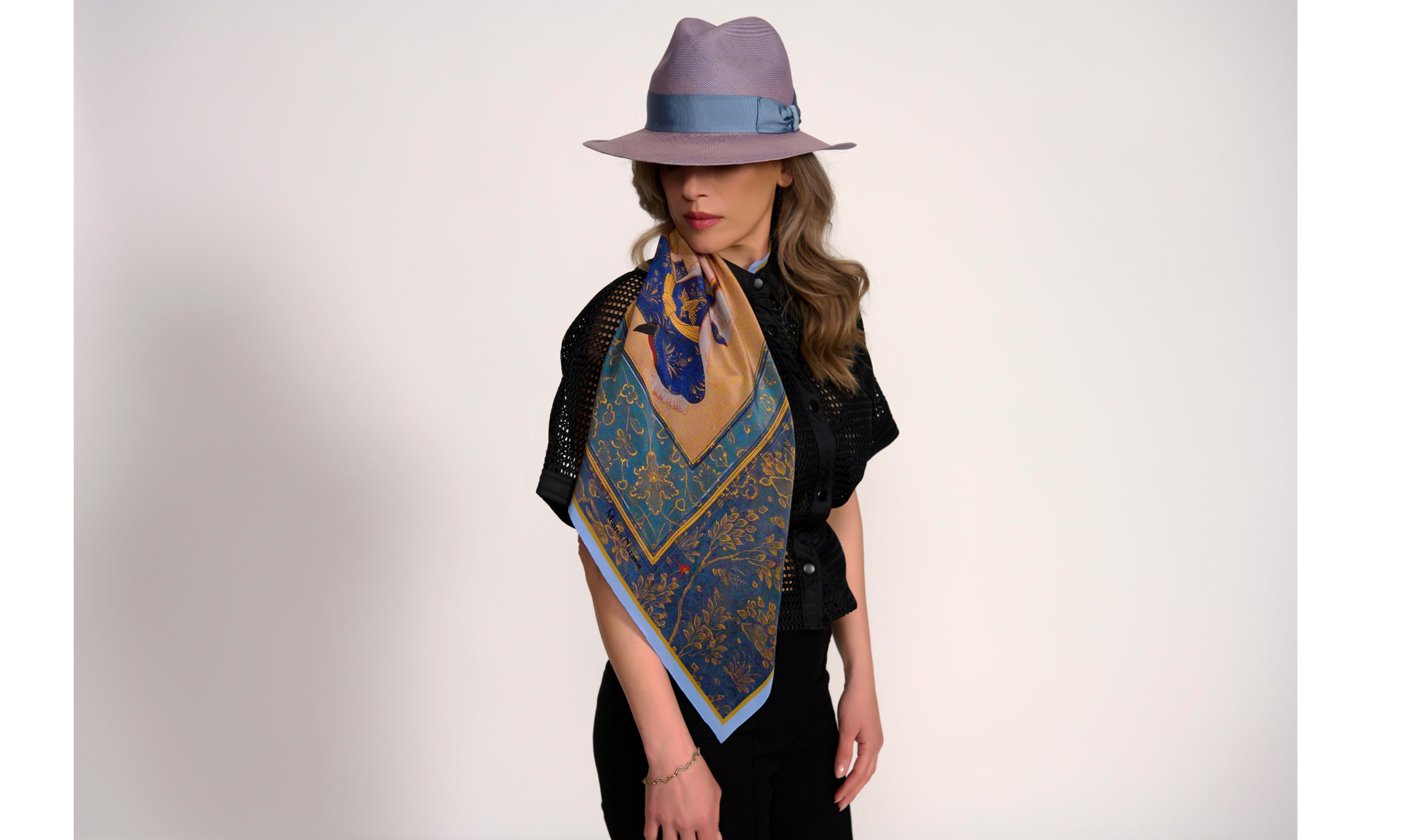 Maison Nazanin - Portrait of a Youth - 100% Silk Scarf