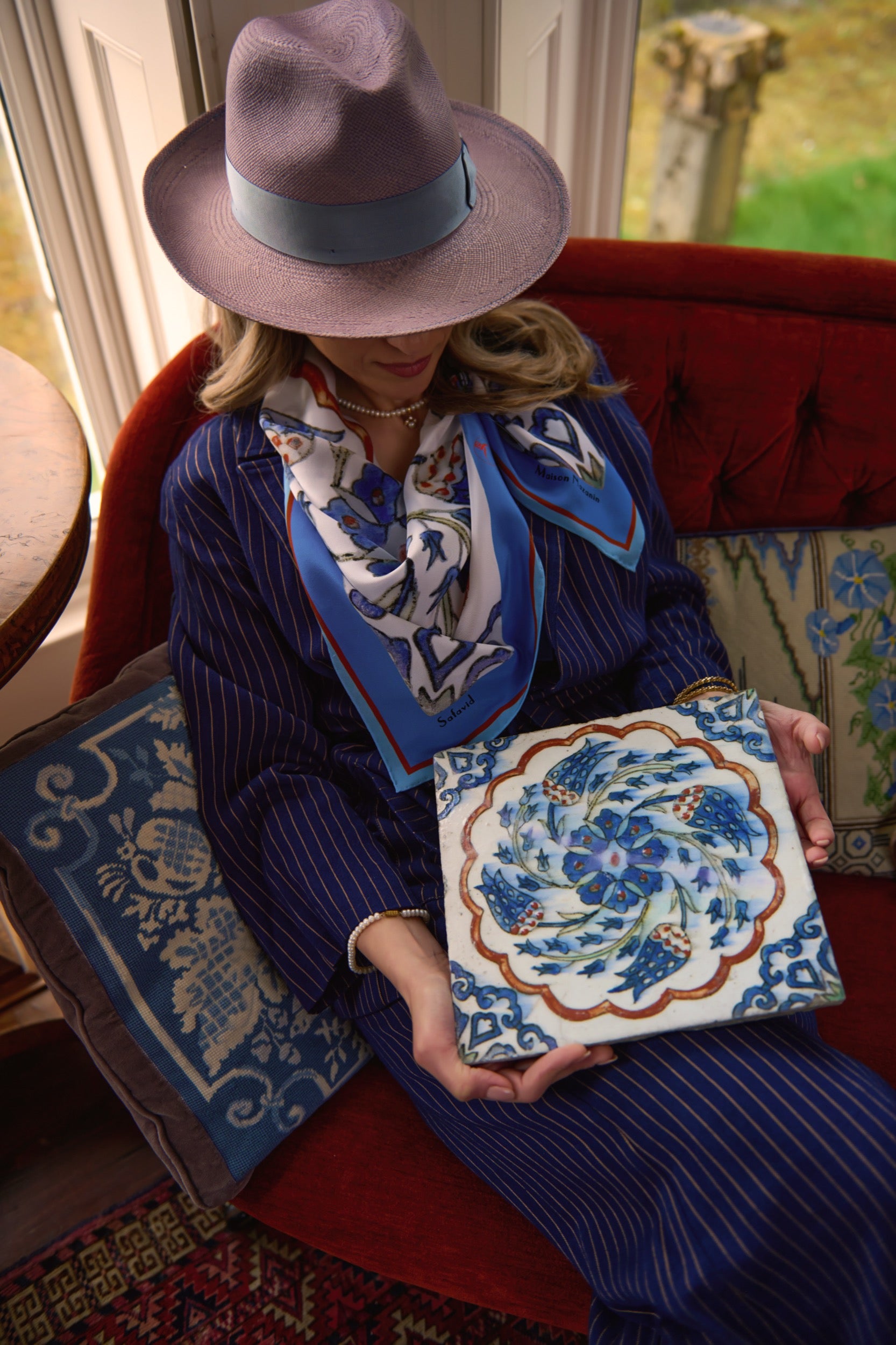 Maison Nazanin - Safavid - 100% Silk Scarf