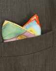 Colorful pocket square in a suit pocket